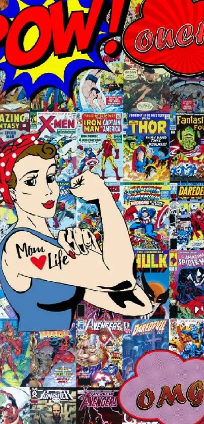 Vintage Comic Collage Wallpaper - free download