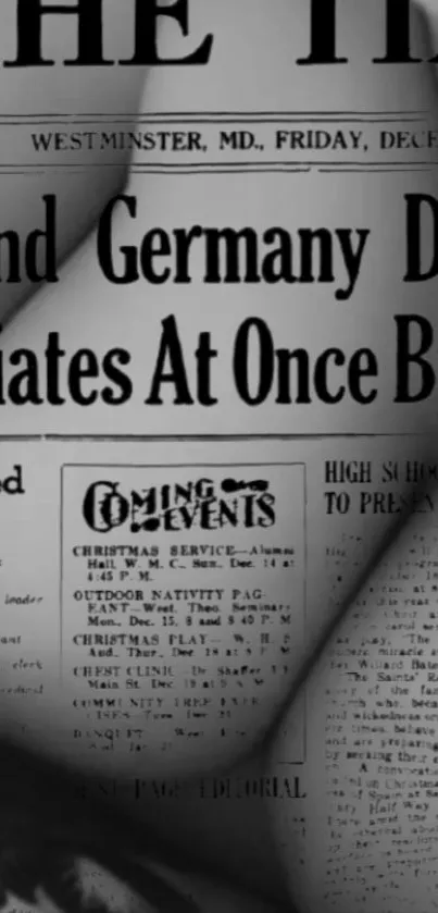 Vintage newspaper design wallpaper for mobile phones.