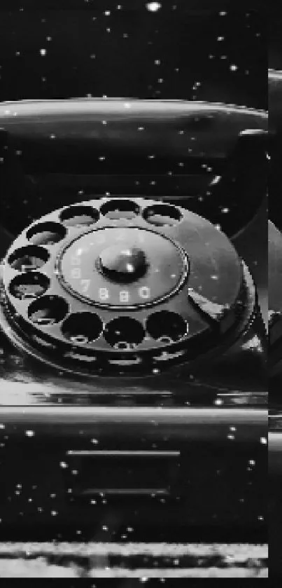 Vintage black and white telephone wallpaper with retro aesthetic.