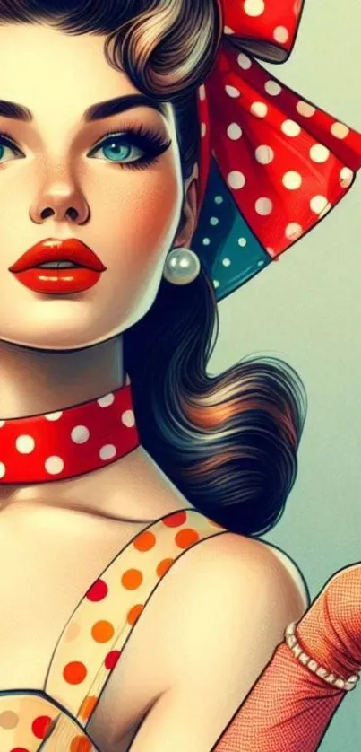 Vintage pop art style with bold colors