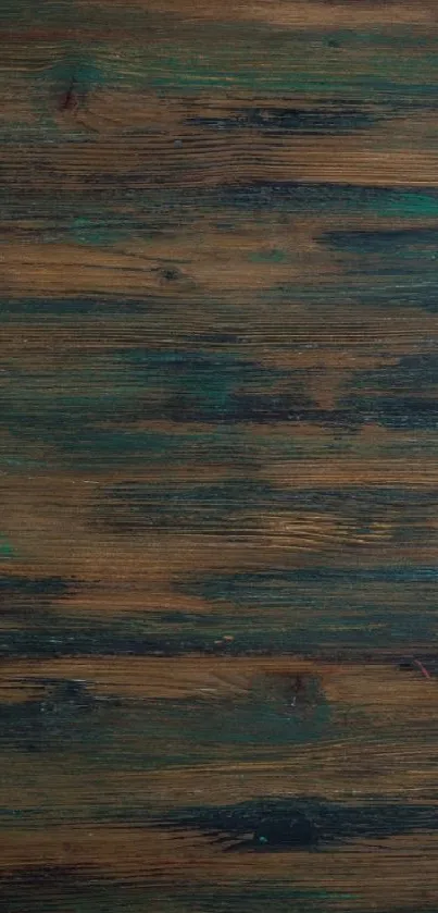 Rustic wood texture wallpaper with dark brown and green tones.