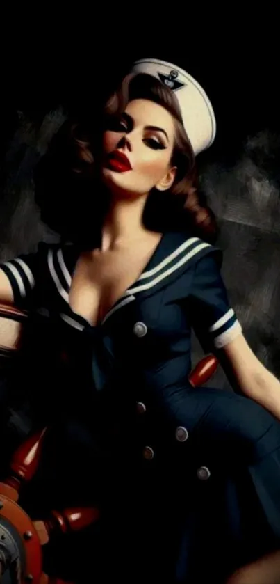 Vintage sailor portrait in artistic style.