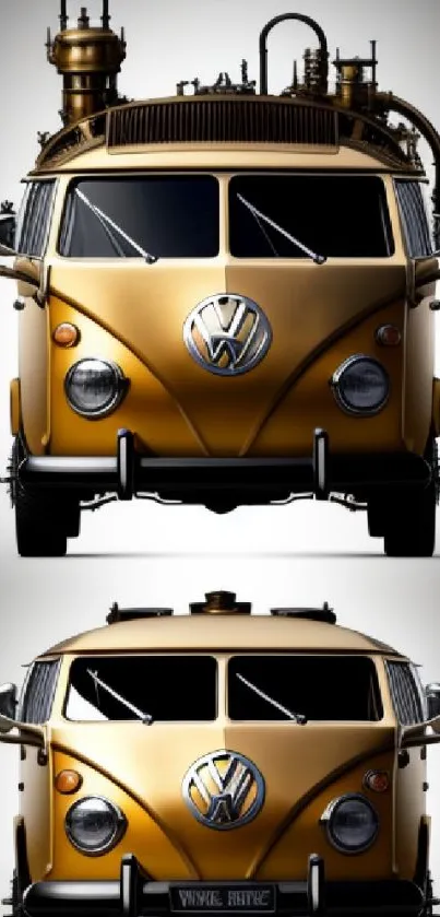 Steampunk-themed vintage Volkswagen van wallpaper.