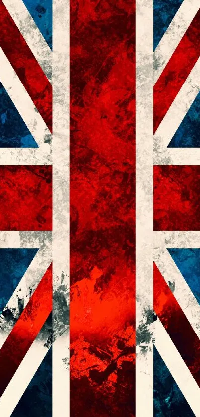 Vibrant grunge-style Union Jack wallpaper.