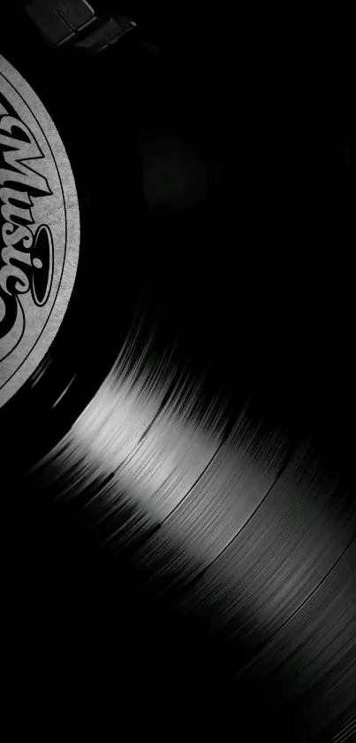 Black and white vintage vinyl record mobile wallpaper.