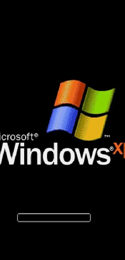 Windows XP logo on a black background wallpaper.