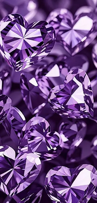 Violet gem heart mobile wallpaper with radiant elegance.