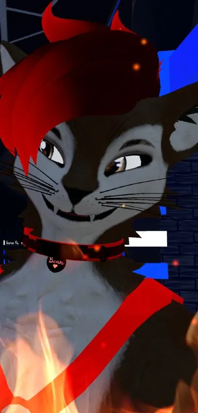 Furry characters in a neon-lit virtual club scene.