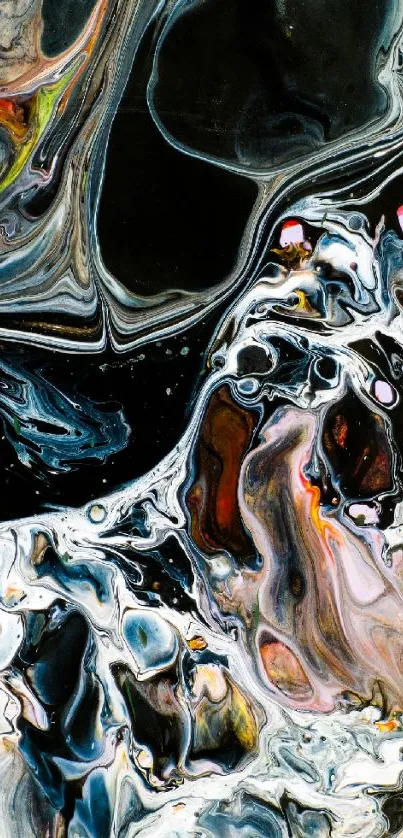 Vivid abstract art with swirling colors on a mobile wallpaper.