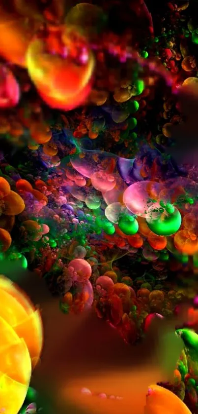 Vivid abstract bubble art with vibrant colors.