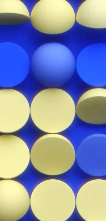 Colorful abstract circles wallpaper with blue and yellow tones.