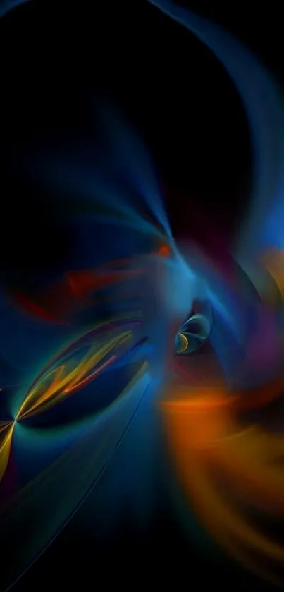 Vibrant abstract digital wallpaper with swirling colors.