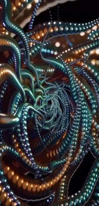 Vibrant abstract spiral artwork with intricate design.