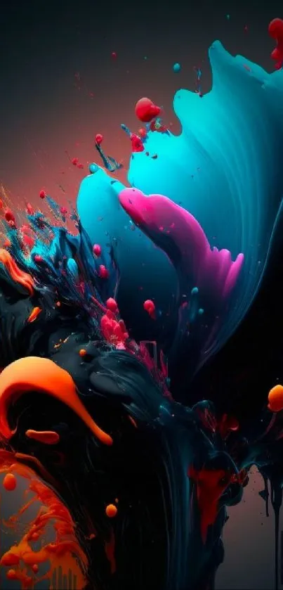 Vivid abstract splash with swirling colors blending dynamically.