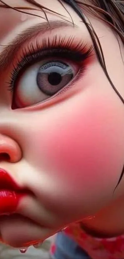 Expressive animated face with vibrant colors