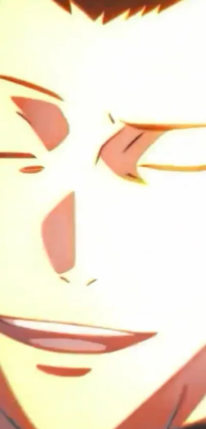 Close-up of vibrant anime character's expressive face.