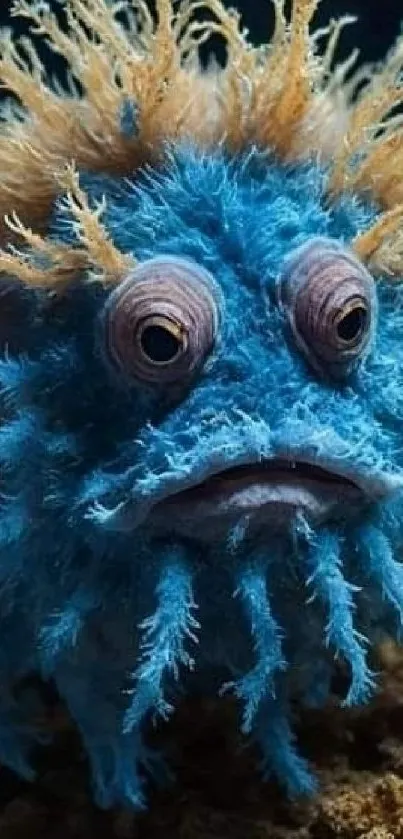 Intricate blue aquatic creature with vivid colors.