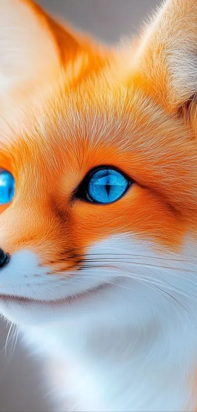 Vivid fox with blue eyes, nature art.