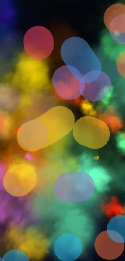 Vivid colorful abstract wallpaper with glowing circles.