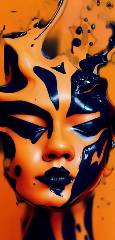 Bold and artistic face paint mobile wallpaper in vibrant colors.