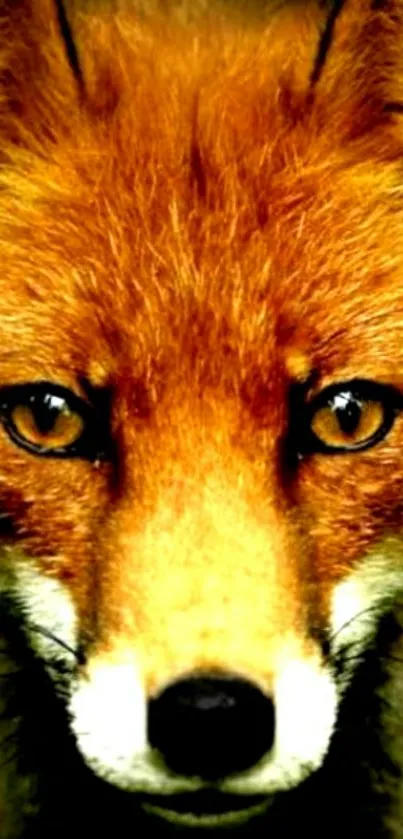 Close-up of a red fox, capturing its vivid fur and sharp eyes.