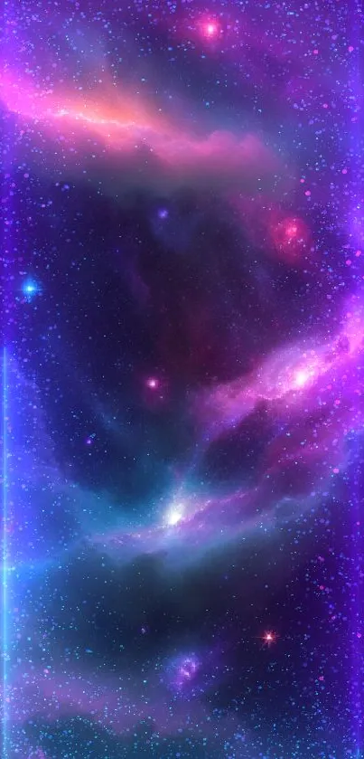 Vivid galaxy wallpaper with stars and colorful cosmic scene.