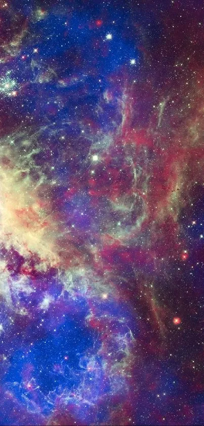 Colorful galaxy space wallpaper with vibrant stars and nebulae.