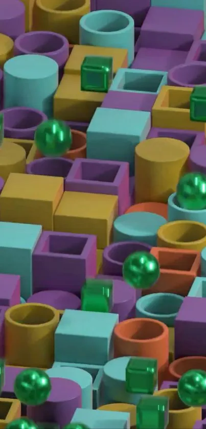 3D geometric blocks with vibrant colors in an abstract design.