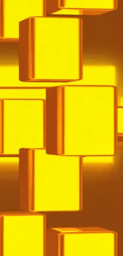 Vivid golden blocks abstract wallpaper for mobile phone.