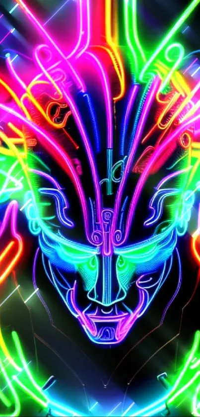 Vivid neon abstract art with vibrant colors.