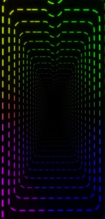 Neon tunnel wallpaper with vibrant colors.