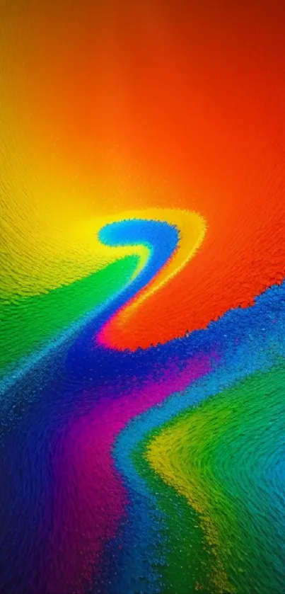 Vibrant rainbow swirl wallpaper with dynamic color patterns.