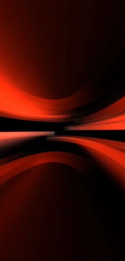 Striking red abstract wallpaper with dynamic curved lines.