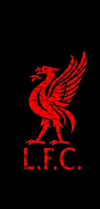 Black and red Liverpool FC mobile wallpaper with team logo.