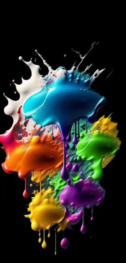 Vivid colorful splash art on black background.