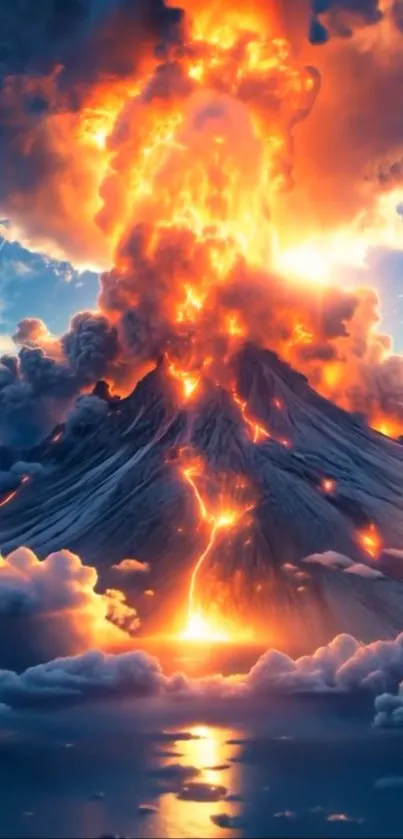 Volcanic Landform Orange Volcano Live Wallpaper