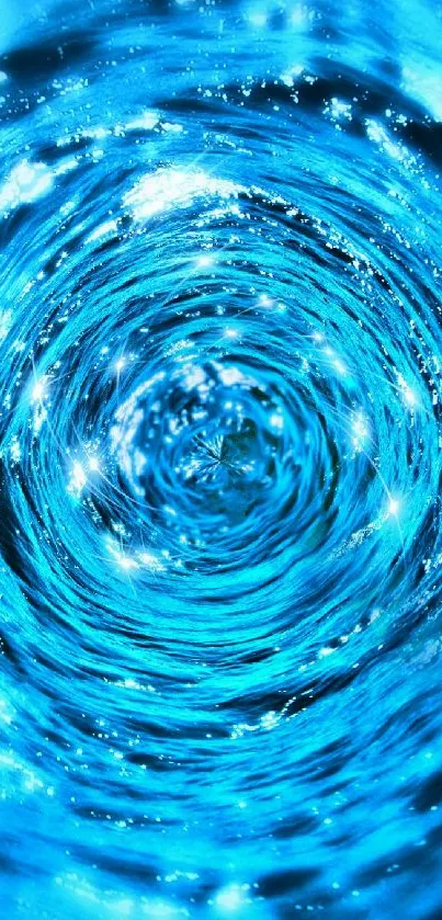 Abstract blue spiral vortex wallpaper for mobile screen.