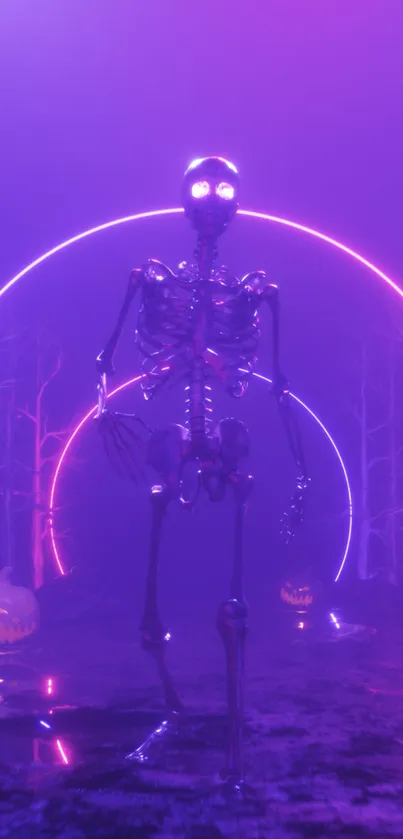 Walking Neon Skeleton Live Wallpaper