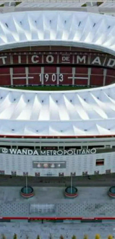 Aerial view of Wanda Metropolitano Stadium in Madrid.