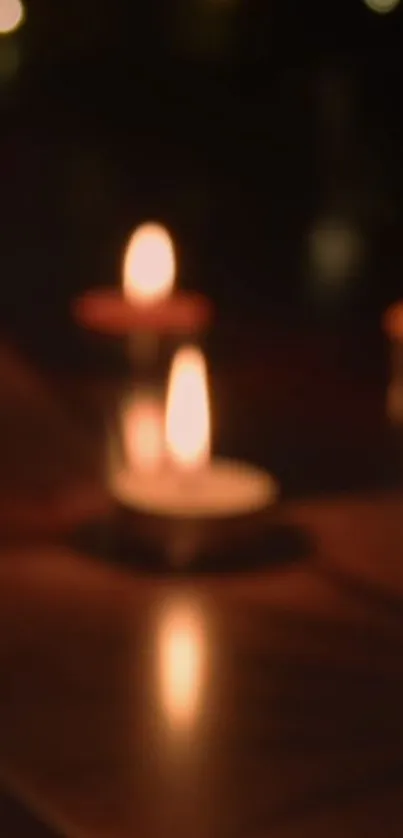 Warm candlelight glow with soft focus in a serene setting.