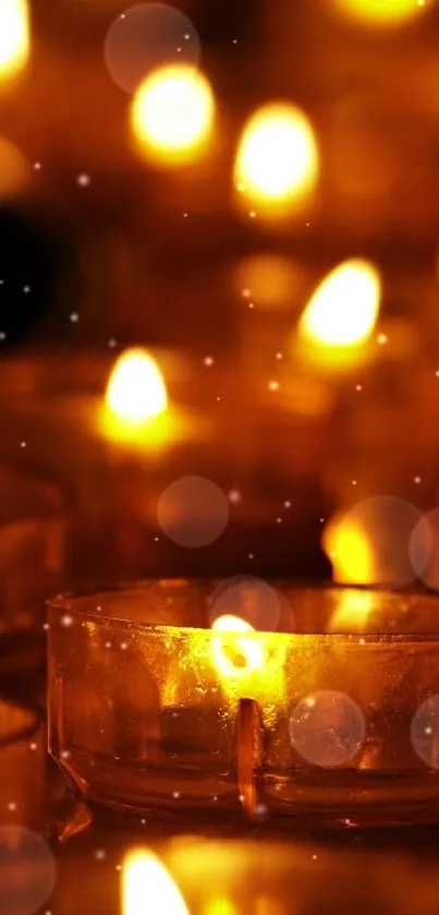 Warm candlelight glow with multiple flickering candles.