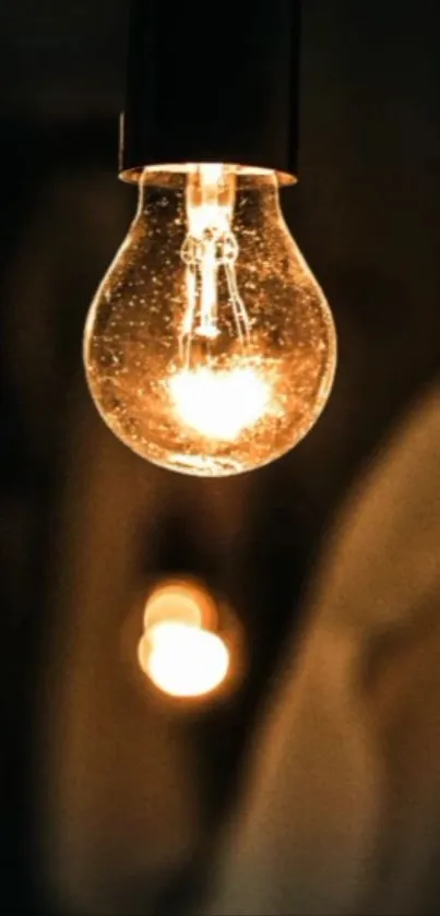 A glowing vintage light bulb in soft warm tones, creating a cozy ambiance.