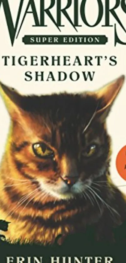 Warriors: Tigerheart's Shadow book cover art featuring a fierce cat.