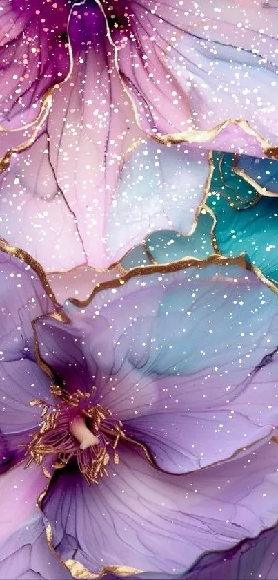 Water Flower Purple Live Wallpaper