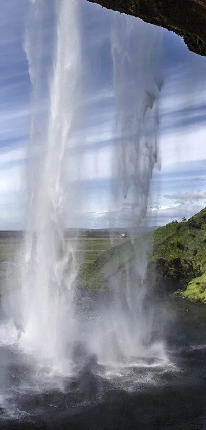 Water Waterfall Cloud Live Wallpaper