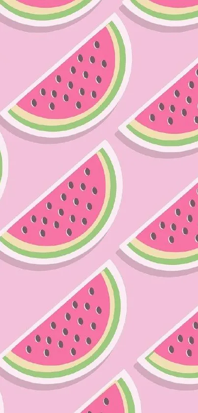 Vibrant pink watermelon pattern wallpaper for mobile devices.