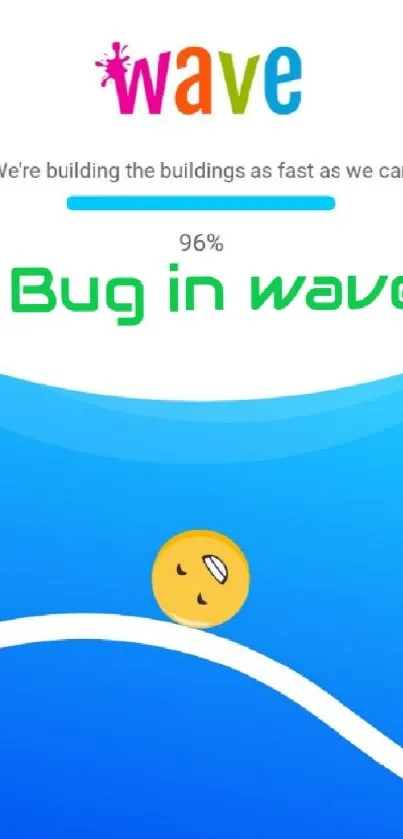 Vibrant wave wallpaper with progress bar and emoji