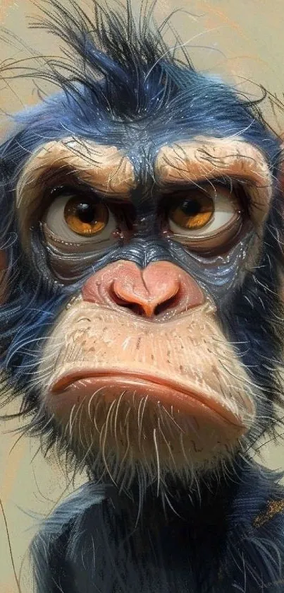 Charming cartoon monkey with an expressive face.