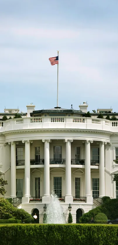 White House with American flag mobile wallpaper.