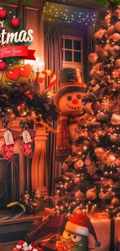 Window Christmas Tree Orange Live Wallpaper